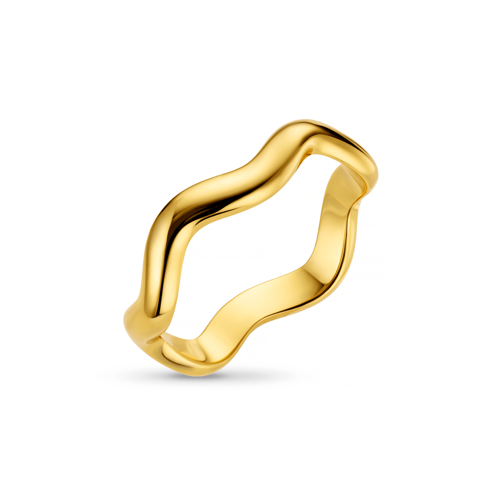 Polished Wave Ring - Gold Orelia Jewellery
