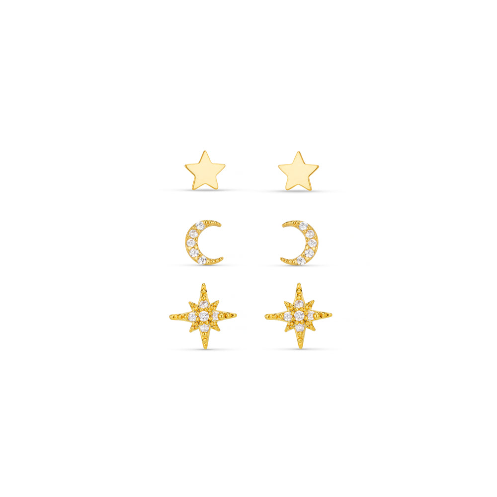 Pre Boxed Jewellery ONE Celestial Pavé Stud Earring Pack Gift Box Orelia Jewellery