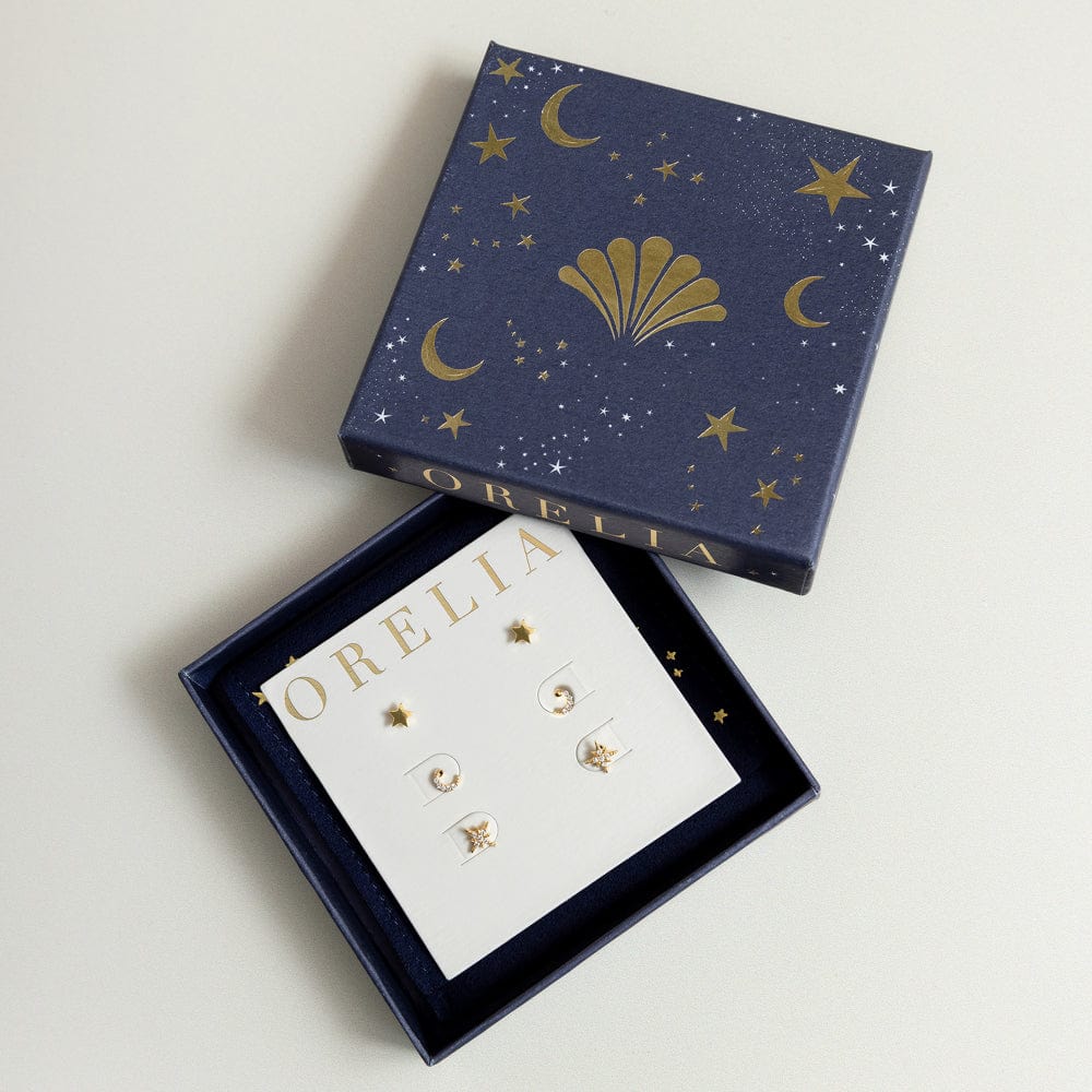 Pre Boxed Jewellery ONE Celestial Pavé Stud Earring Pack Gift Box Orelia Jewellery