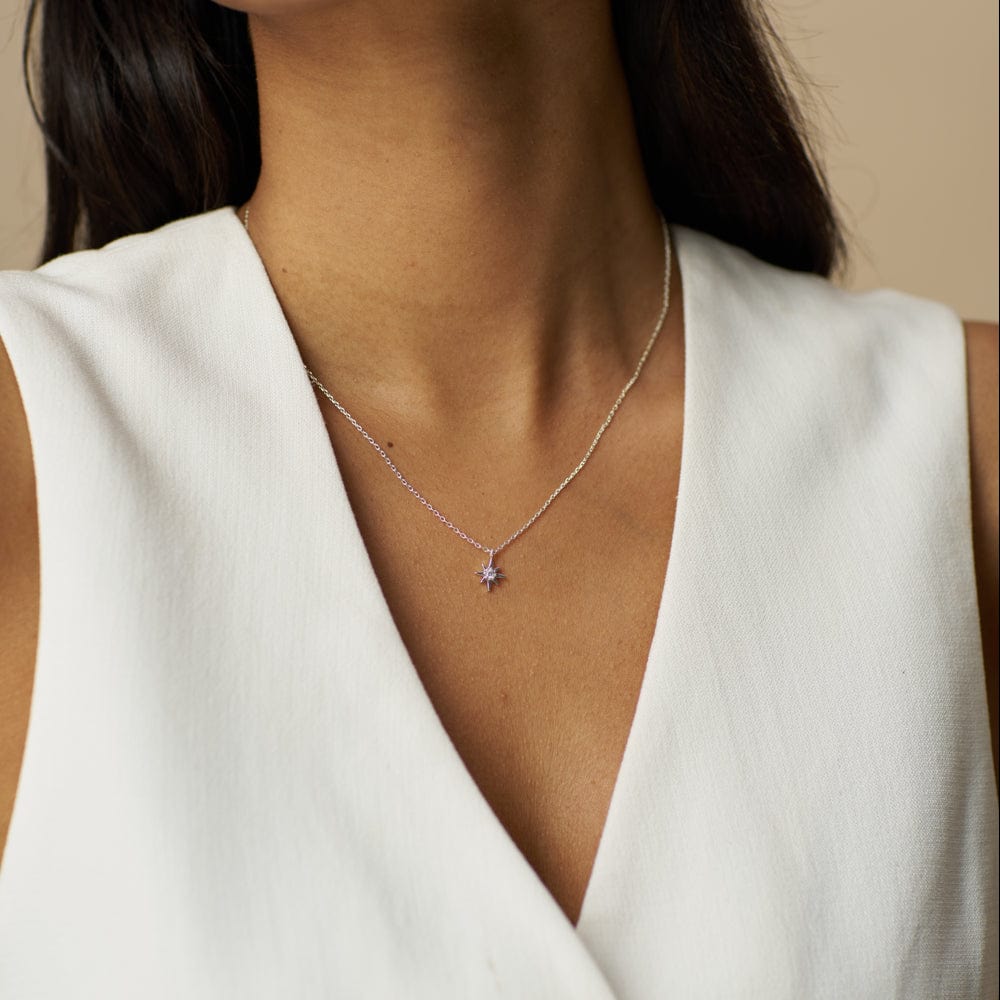 Pre Boxed Jewellery ONE Crystal Starburst Charm Necklace Gift Box Silver Orelia Jewellery