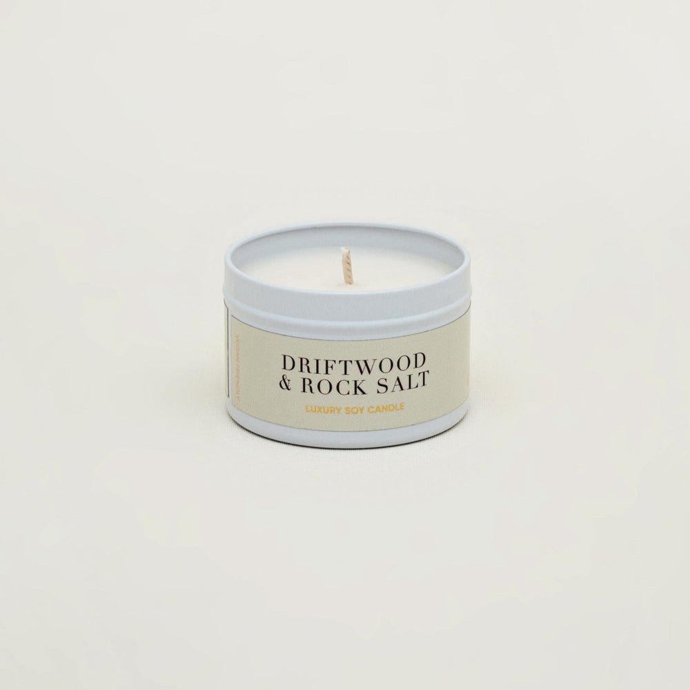 Pre-Curated Gift Boxes Driftwood & Rock Salt Tin Candle Orelia Jewellery