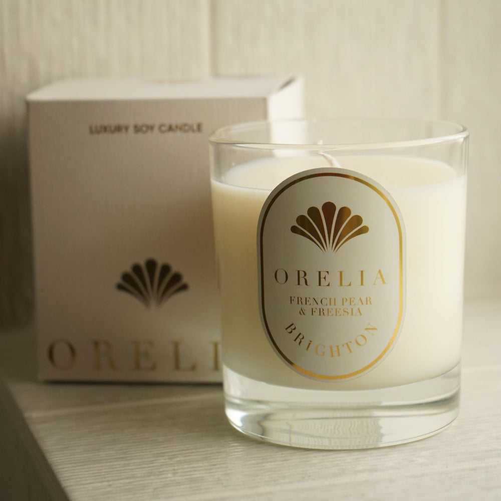 Pre-Curated Gift Boxes French Pear & Freesia Votive Candle Orelia Jewellery