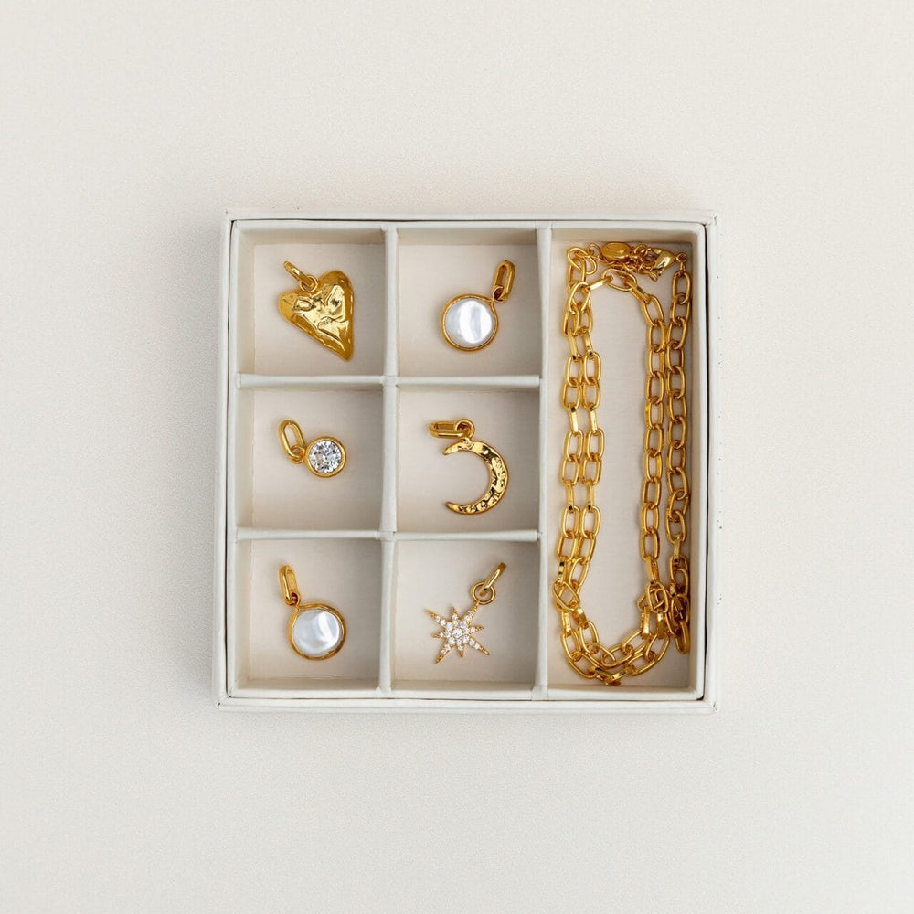 Pre Curated Sets ONE Create Your Own - Pearl & Molten Charm Necklace Orelia Jewellery