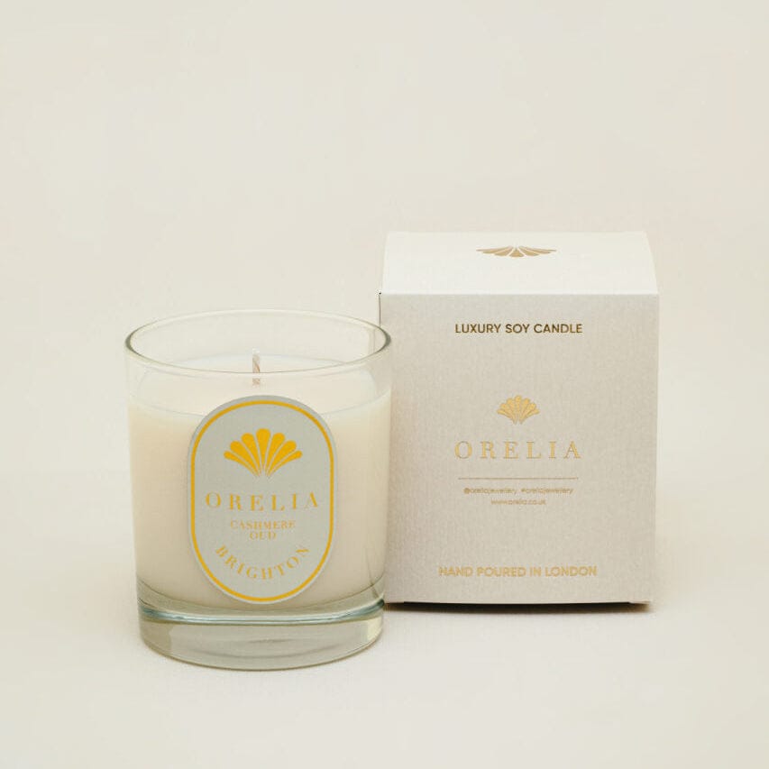 Pre Curated Sets ONE Pearl Drop Pavé Huggie Hoop Earrings & Candle Gift Box Orelia Jewellery