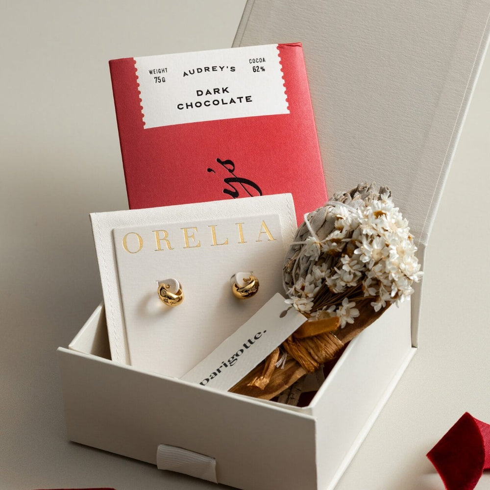 Pre Curated Sets ONE Starburst Huggie Hoops & Chocolate & Palo Santo Gift Set Orelia Jewellery