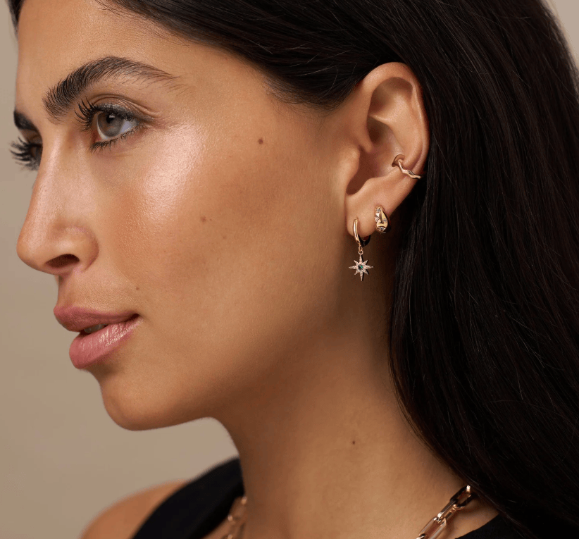 Pre Curated Sets ONE Starburst Huggie Hoops & Chocolate & Palo Santo Gift Set Orelia Jewellery