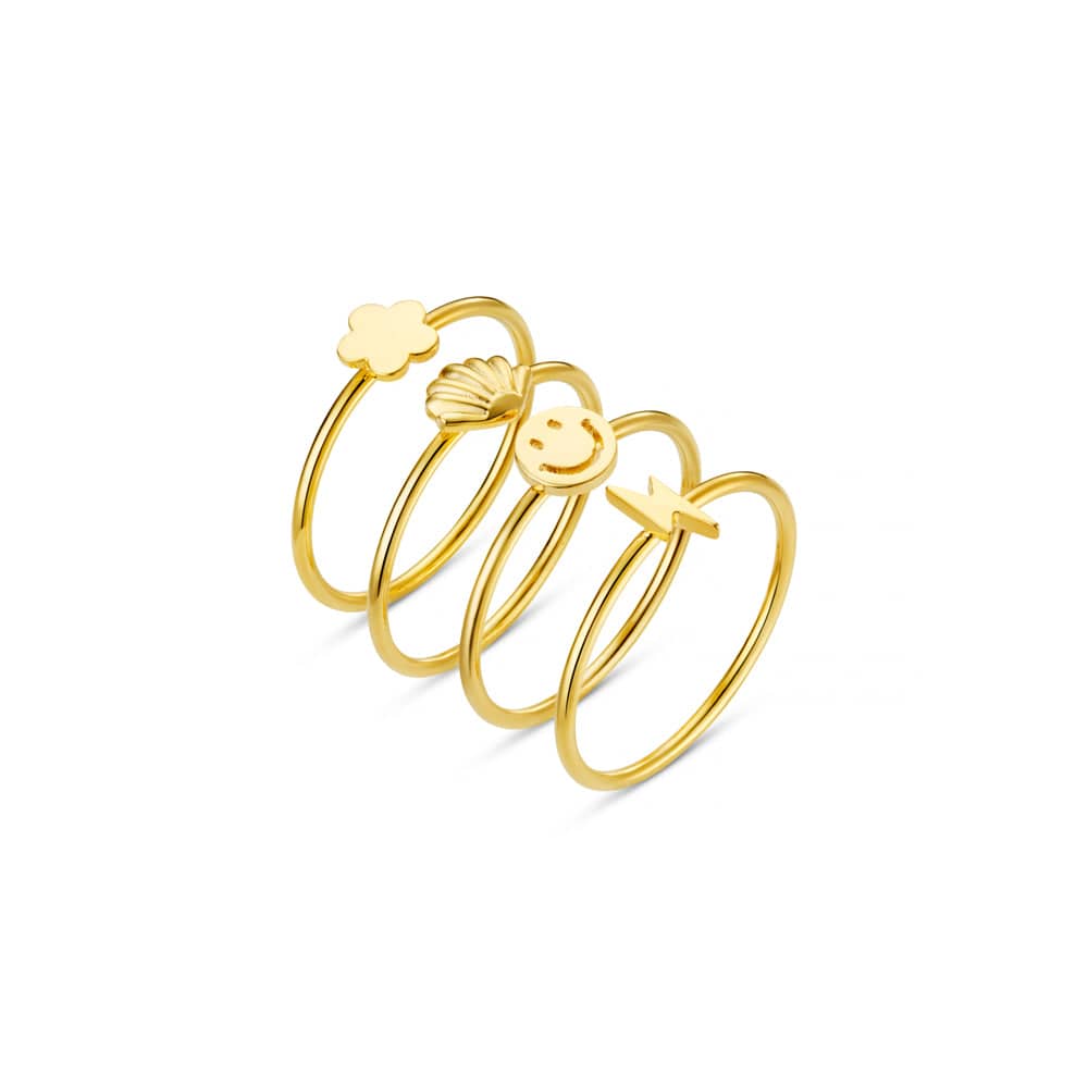 Ring Pack Eclectic Charm Ring Stacking Set Orelia Jewellery