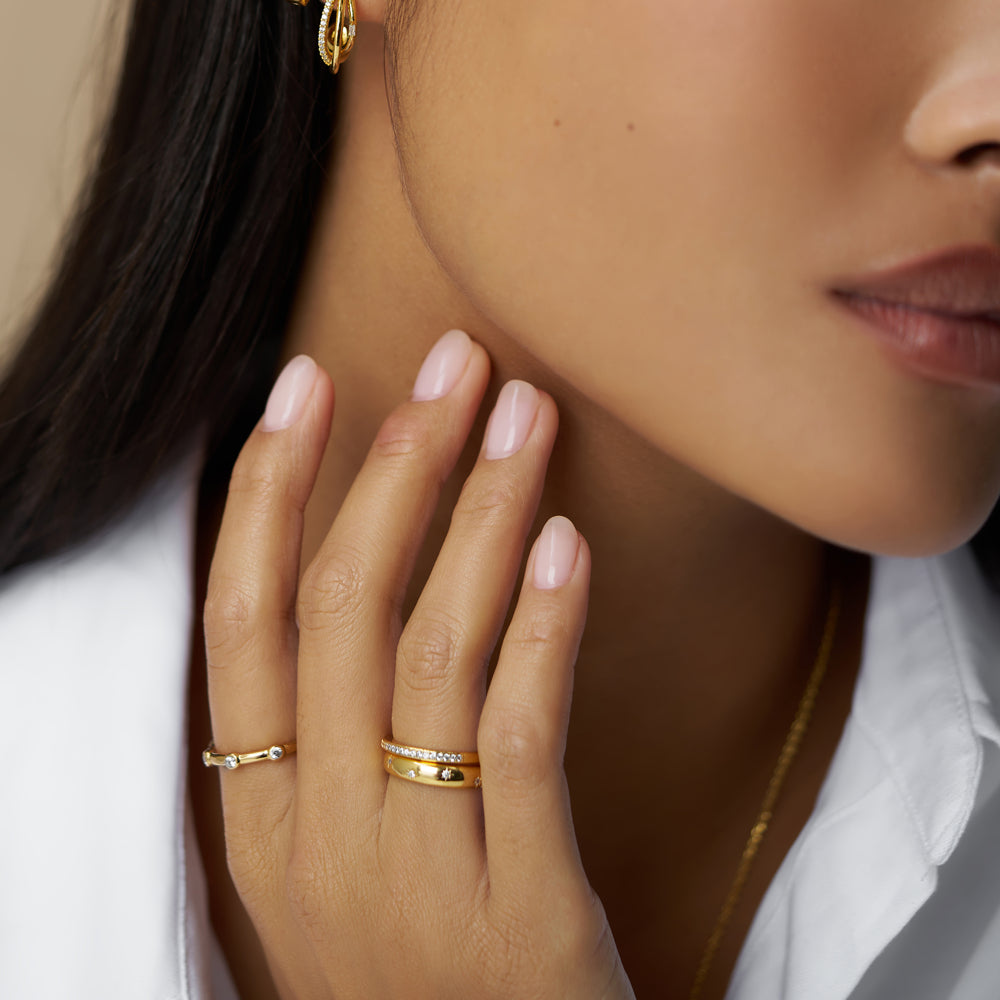 Ring Pack M/L Crystal Starburst & Pavé Ring Pack Orelia Jewellery