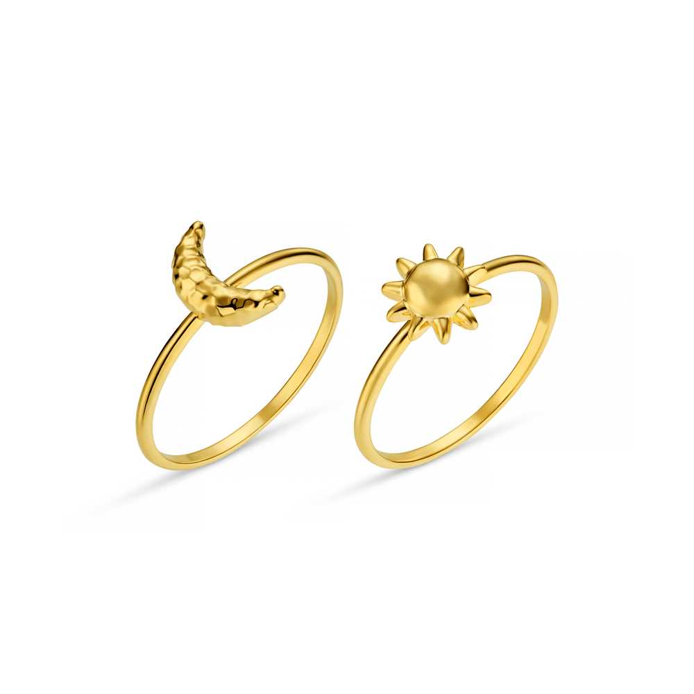 Ring Pack Molten Sun & Moon Ring Stacking Set Orelia Jewellery