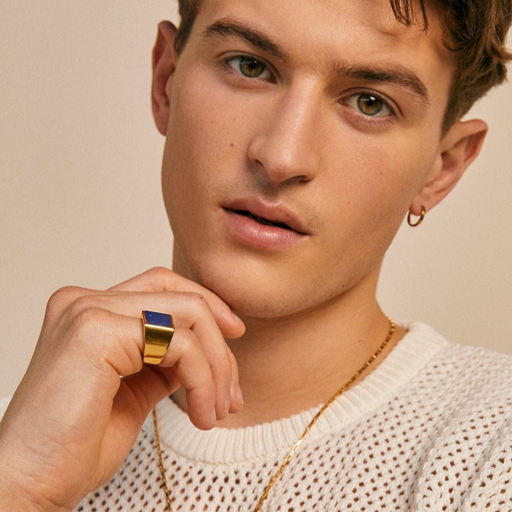 Rings Lapis Signet Ring Orelia Jewellery