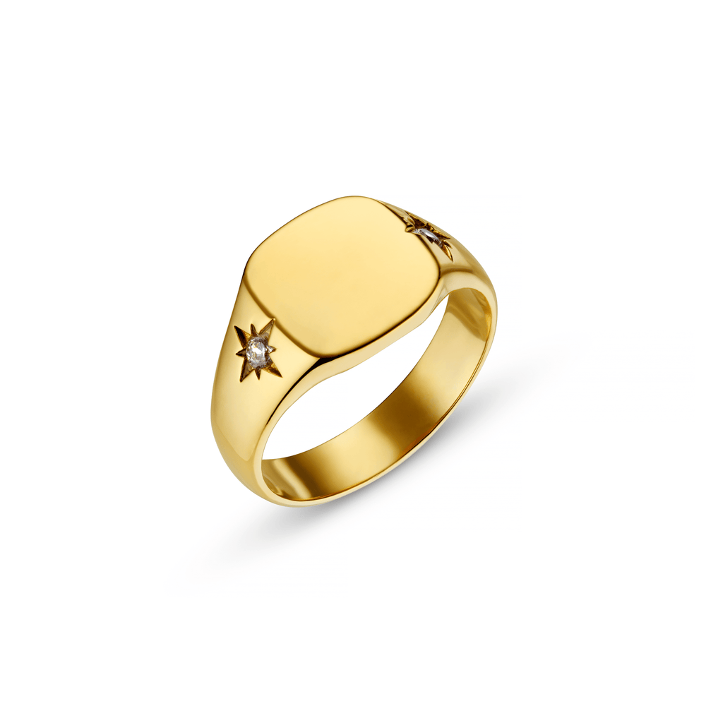 Rings LUXE Crystal Starburst Signet Ring Orelia Jewellery
