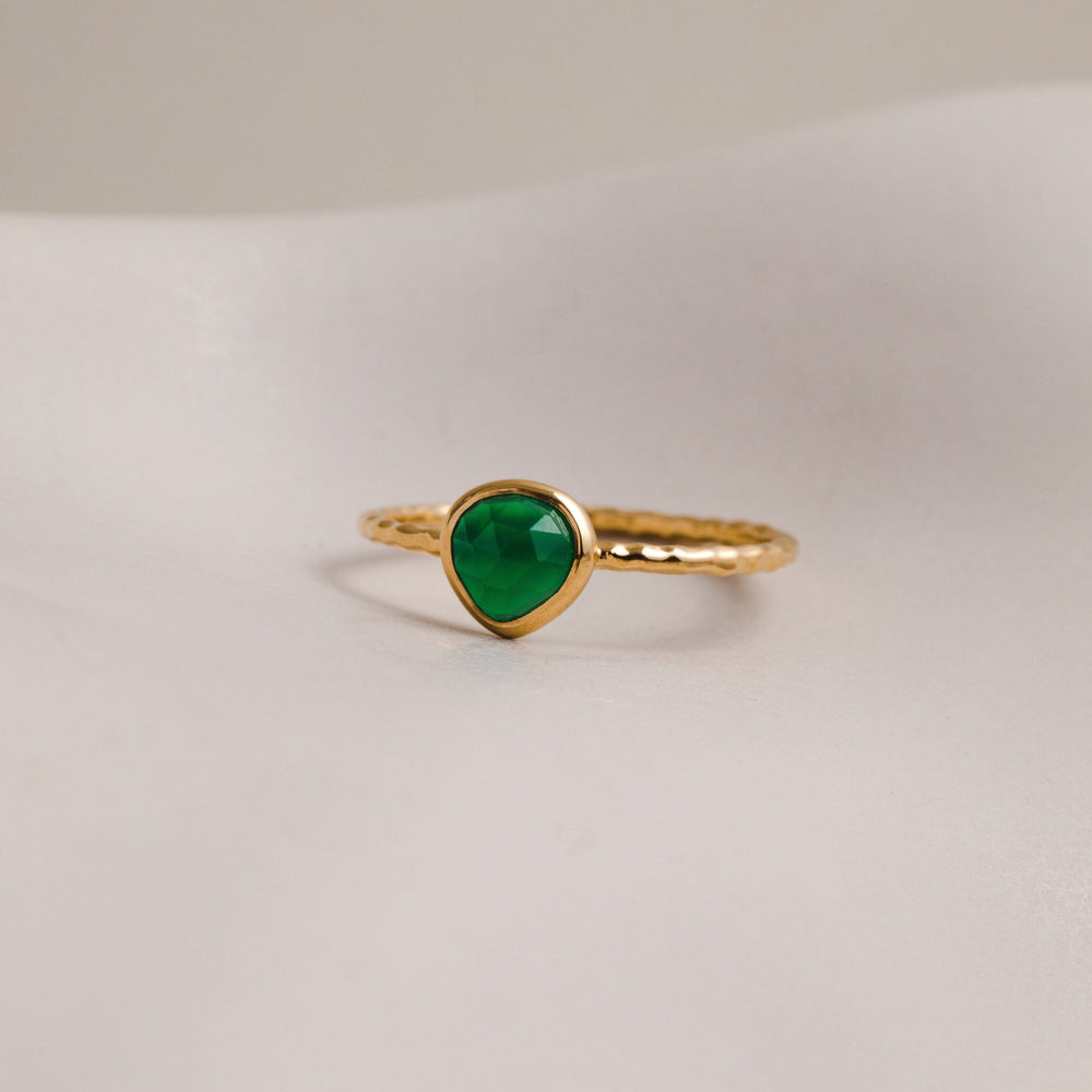 Rings LUXE Green Onyx Teardrop Ring Orelia Jewellery