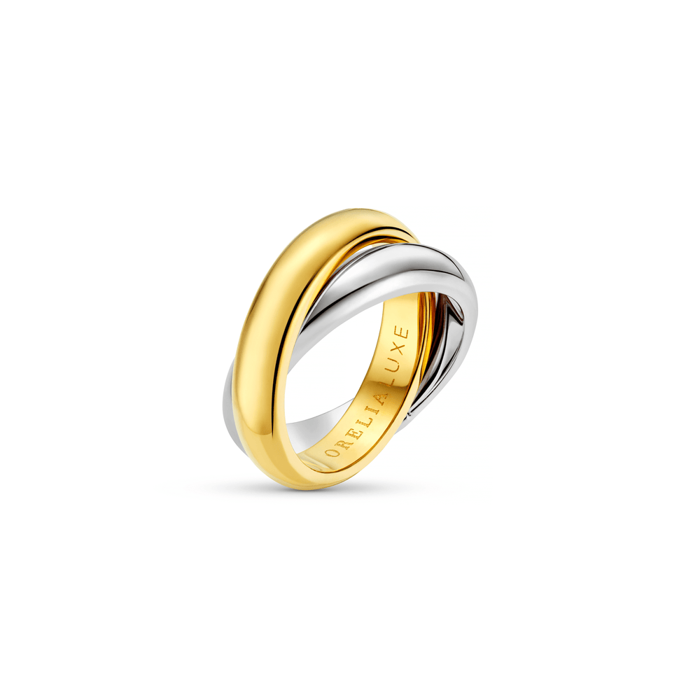 Rings LUXE Mixed Plate Interlocking Ring Orelia Jewellery