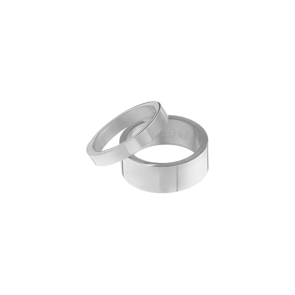 Rings Metal Stacking Ring Set - Silver Orelia Jewellery