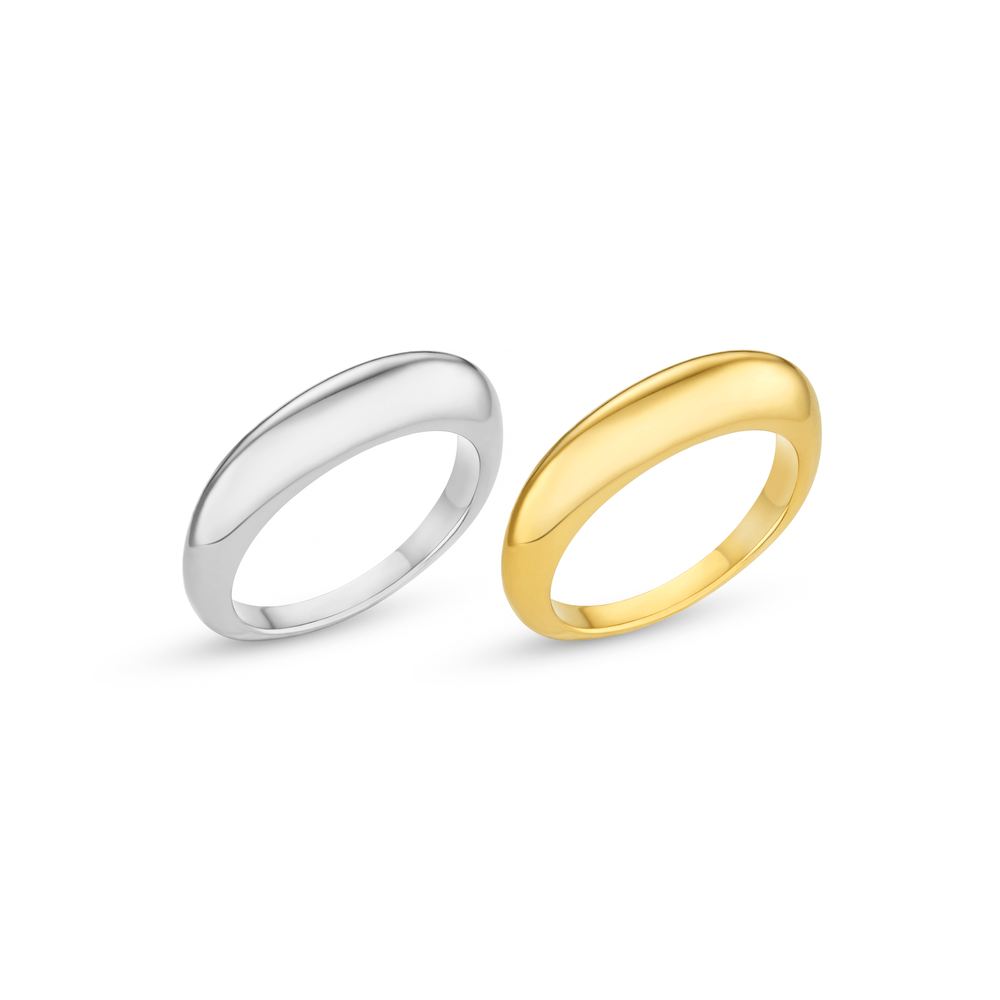 Rings Mixed Plate Domed Ring Pack Orelia Jewellery