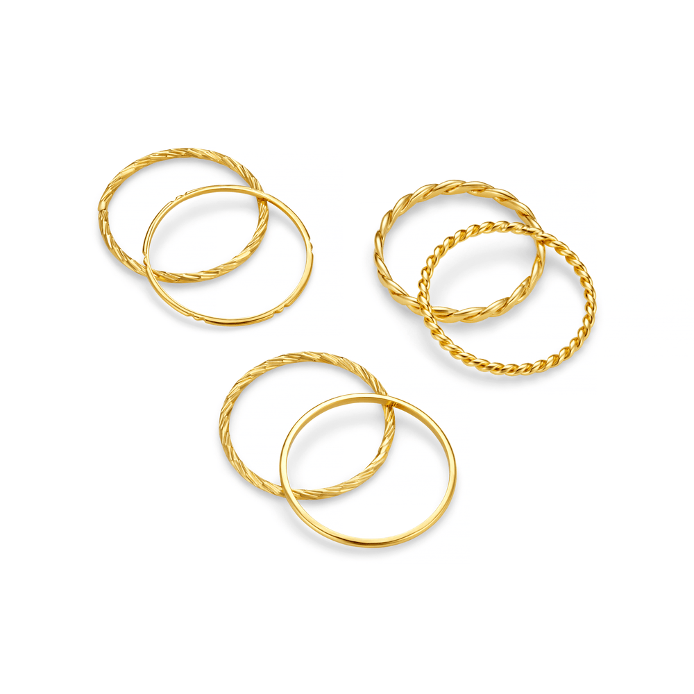 Rings Multi Stack Ring Set - Gold Orelia Jewellery