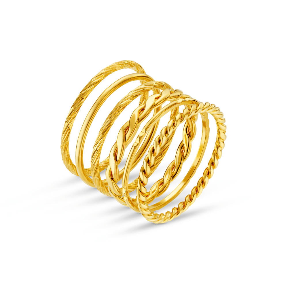 Rings Multi Stack Ring Set - Gold Orelia Jewellery