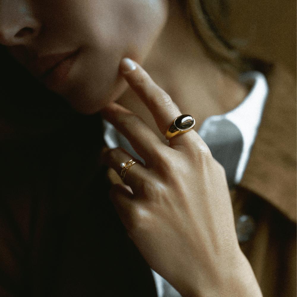 Rings Semi-Precious Tigers Eye Statement Ring Orelia Jewellery