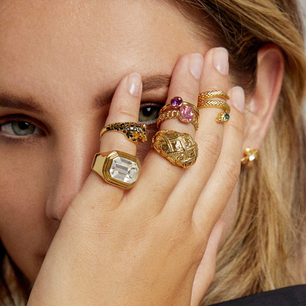 Rings Statement Octagon Crystal Ring Orelia Jewellery