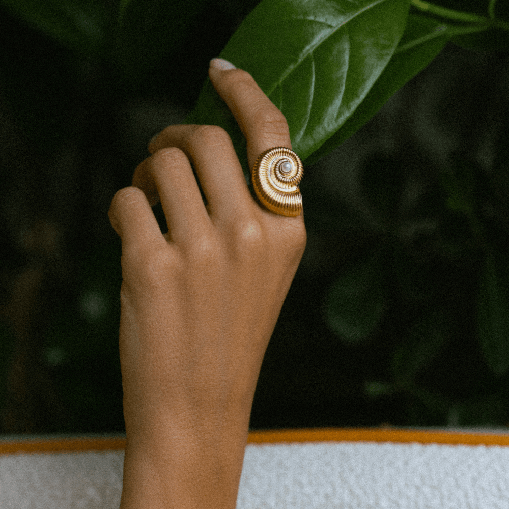 Rings Statement Textured Ammonite Ring Orelia Jewellery