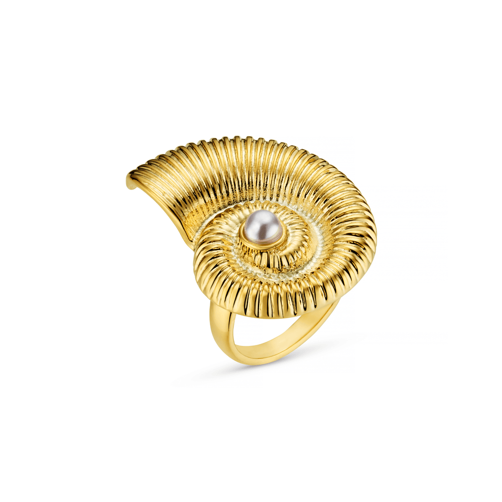 Rings Statement Textured Ammonite Ring Orelia Jewellery