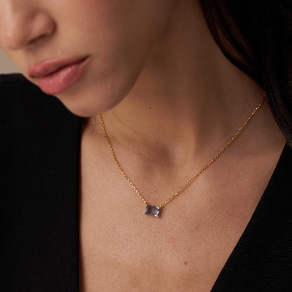 Short Necklace Baguette Stationed Necklace Orelia Jewellery