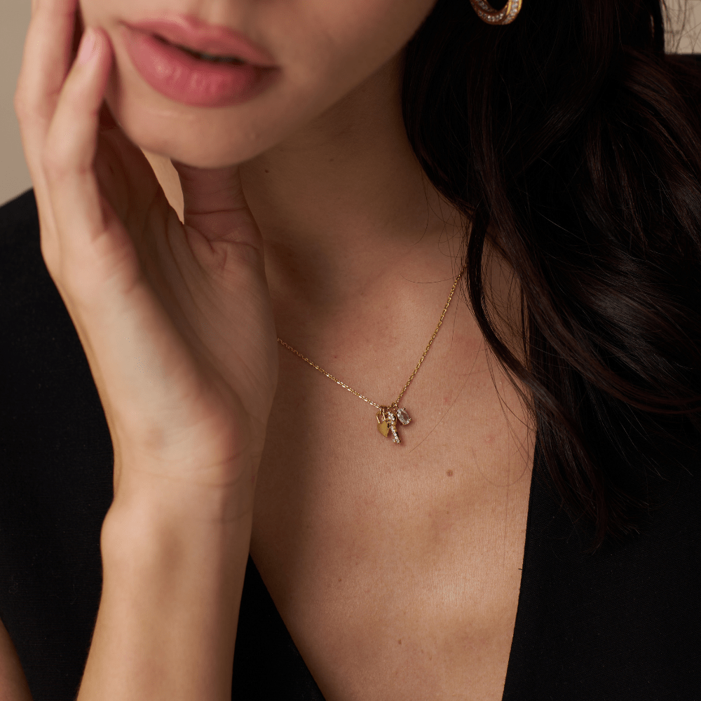 Short Necklace Charm Cluster Necklace Orelia Jewellery