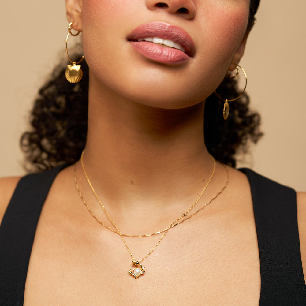 Short Necklace Default Pearl Crab Charm Necklace Orelia Jewellery
