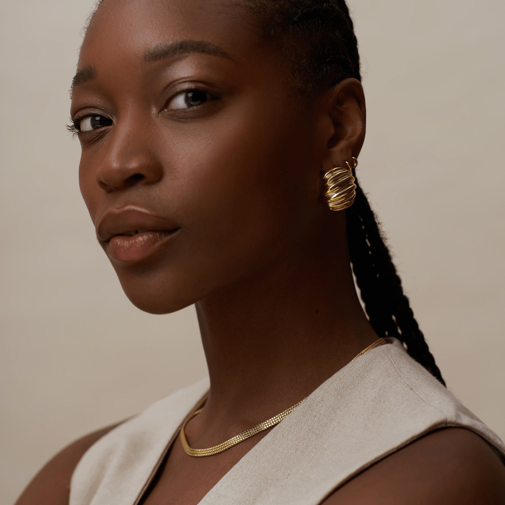 Short Necklace Flat Box Chain Necklace Orelia Jewellery