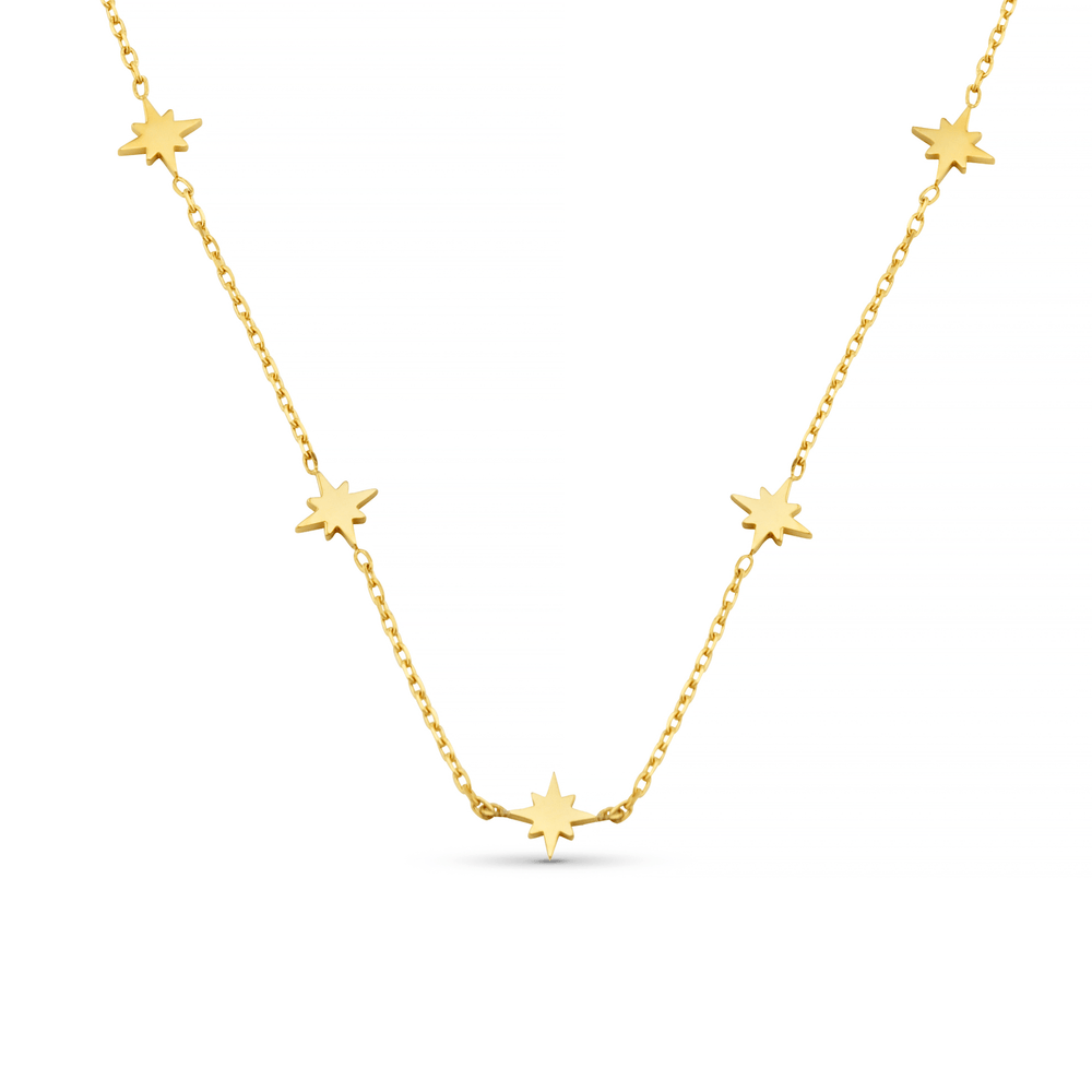 Short Necklace LUXE Fine Stationed Mini Starburst Necklace Orelia Jewellery
