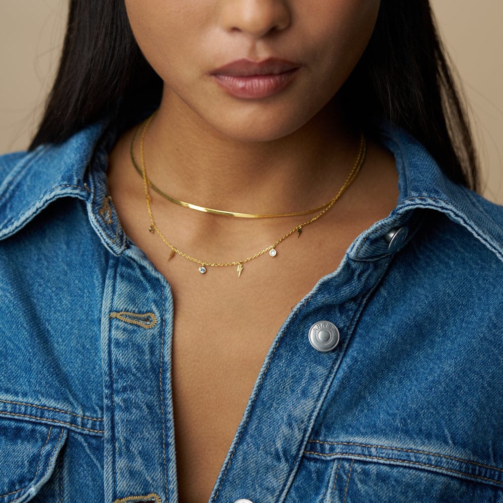 Short Necklace ONE Crystal & Lightning Multi Charm Necklace Orelia Jewellery