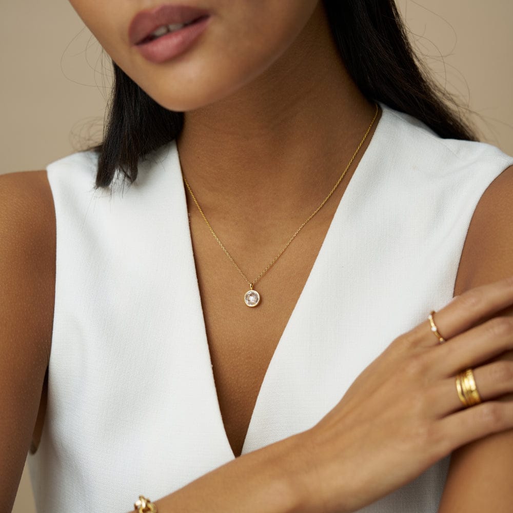 Short Necklace ONE Faceted Crystal Charm Necklace Orelia Jewellery