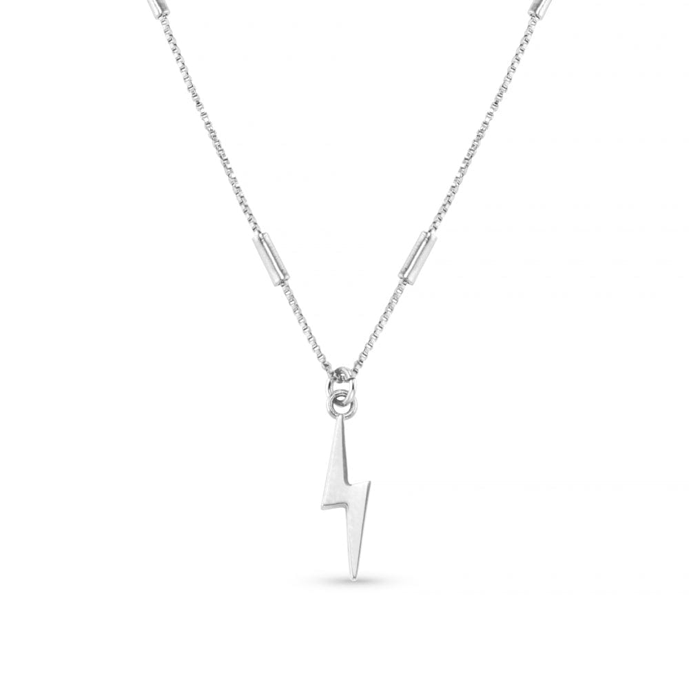 Short Necklace ONE Lightning Charm Necklace Silver Orelia Jewellery
