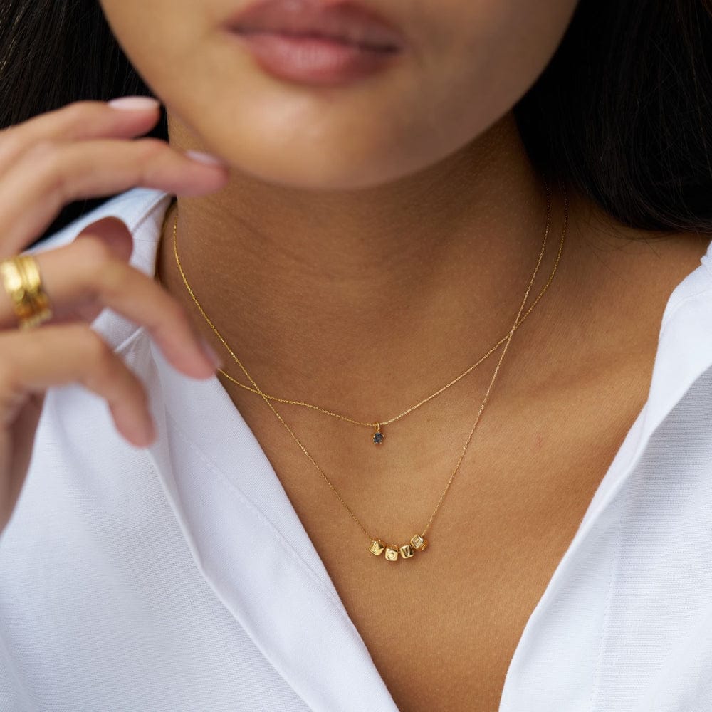 Short Necklace ONE Mini LOVE Block Chain Necklace Orelia Jewellery