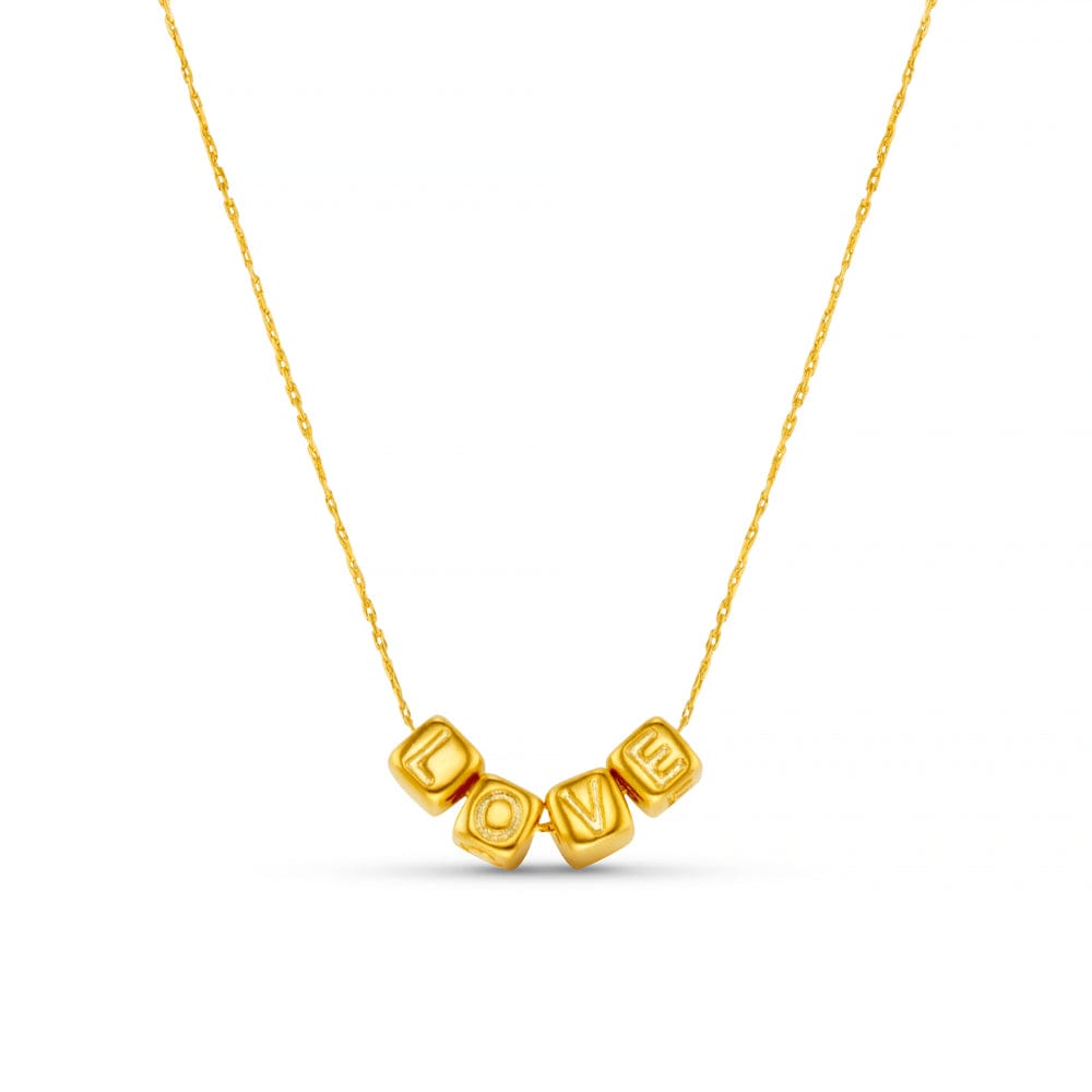 Short Necklace ONE Mini LOVE Block Chain Necklace Orelia Jewellery