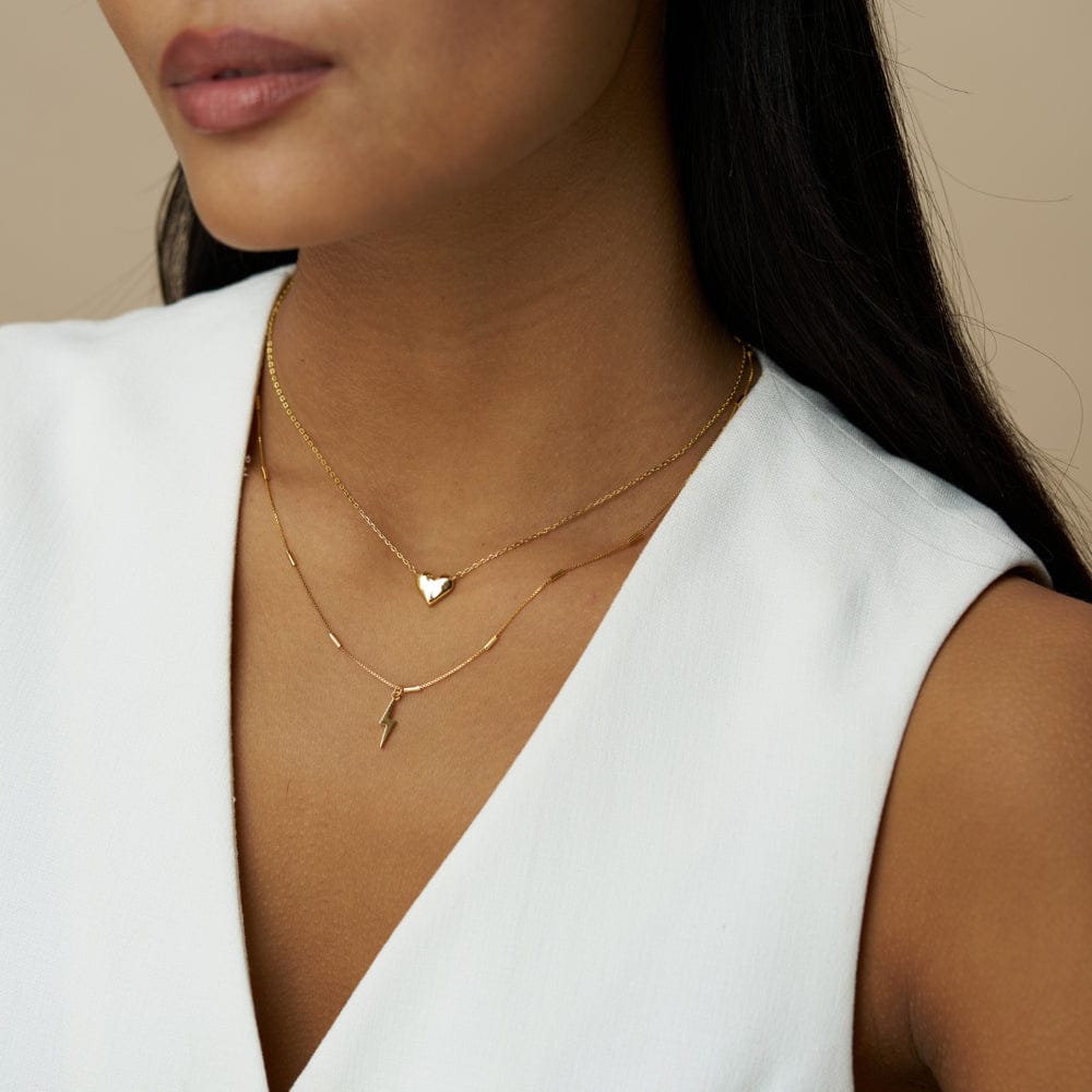 Short Necklace ONE Molten Heart Stationed Necklace Orelia Jewellery