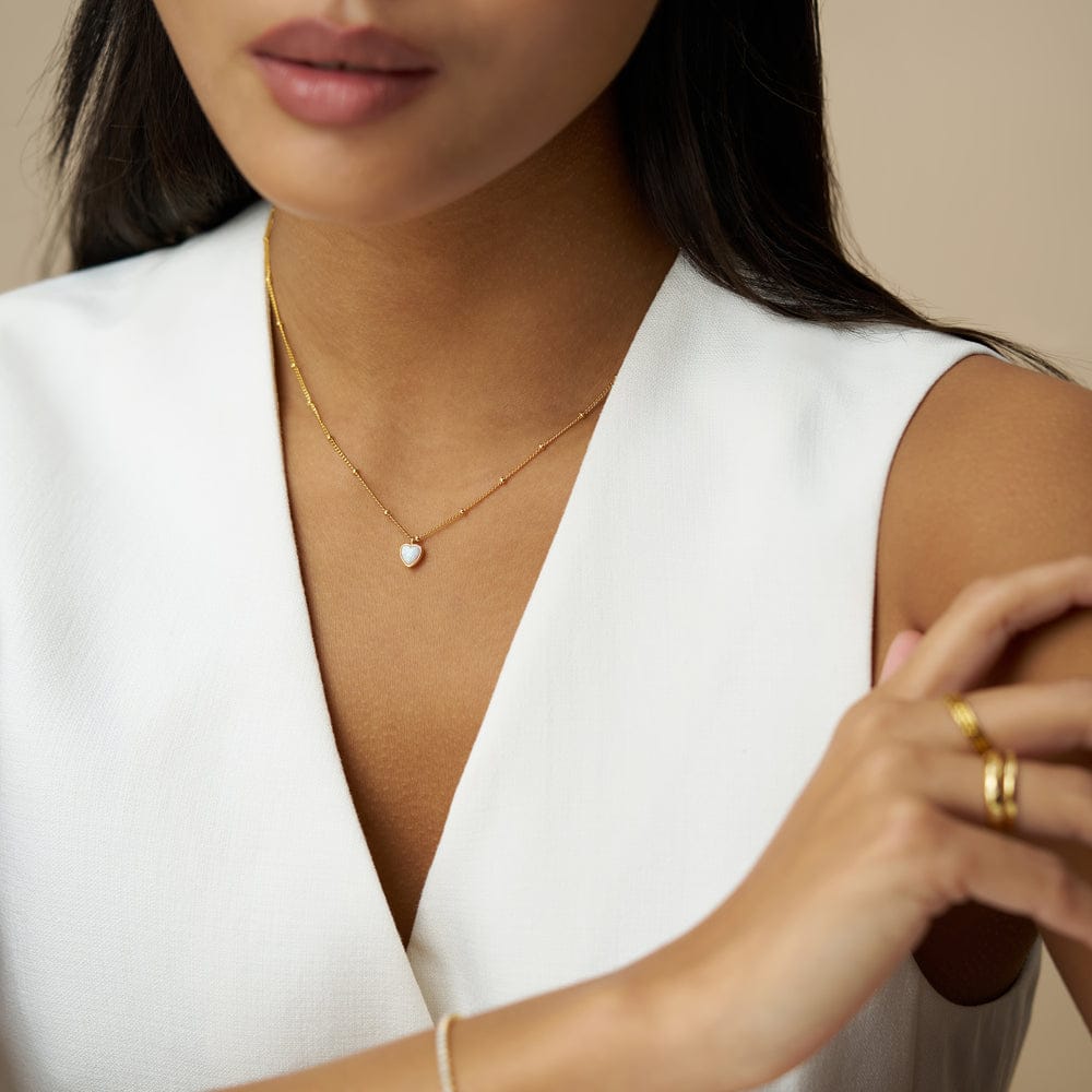 Short Necklace ONE Opal Heart Charm Necklace Orelia Jewellery