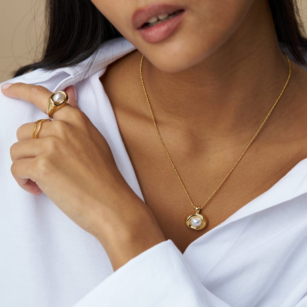 Short Necklace ONE Statement Molten Pearl Necklace Orelia Jewellery