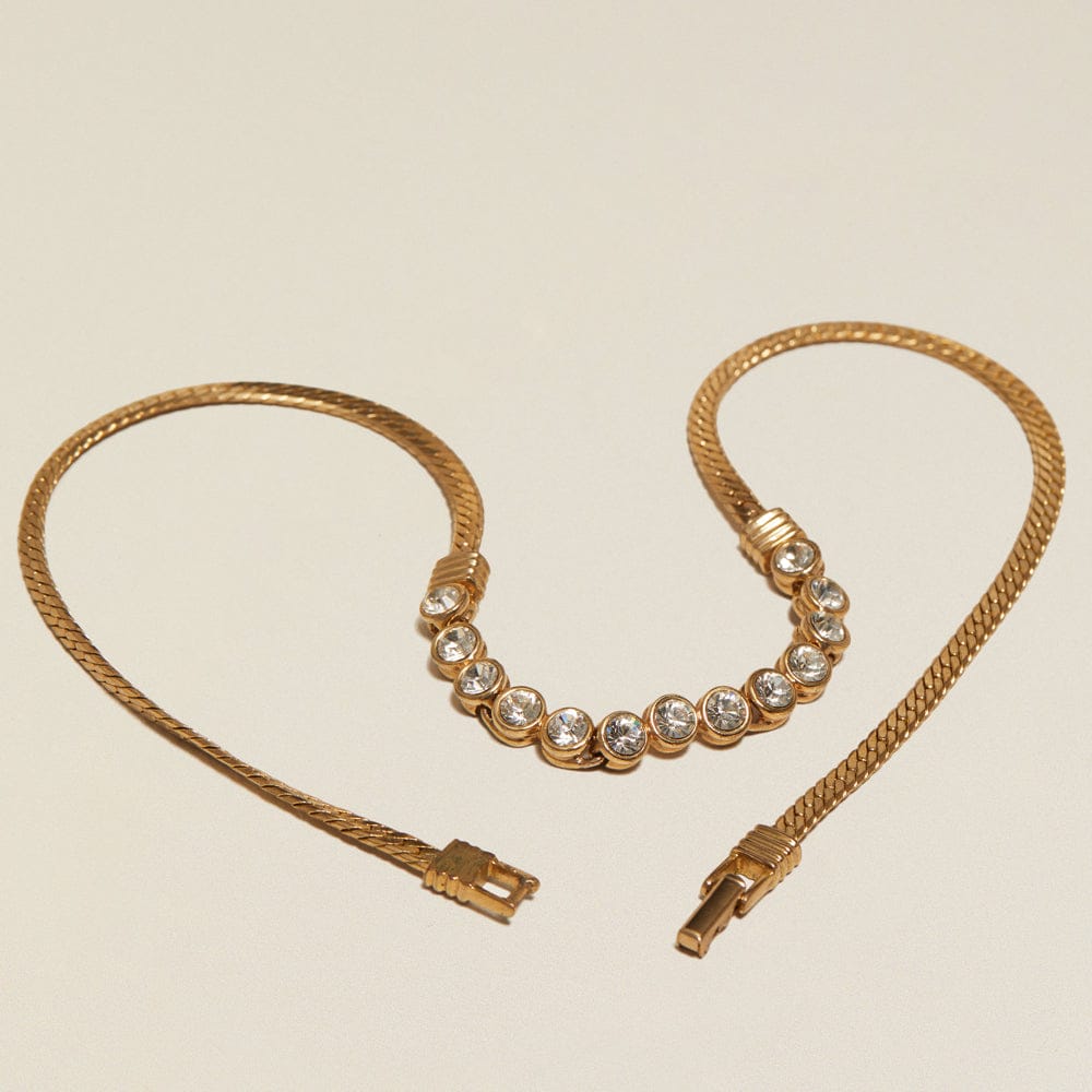 Short Necklace ONE Vintage Crystal Tennis Chain Necklace Orelia Jewellery