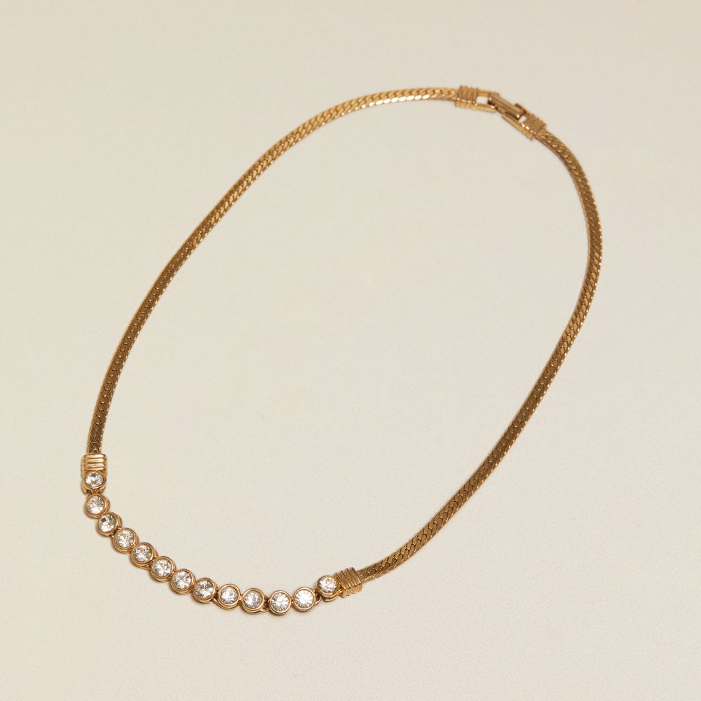 Short Necklace ONE Vintage Crystal Tennis Chain Necklace Orelia Jewellery