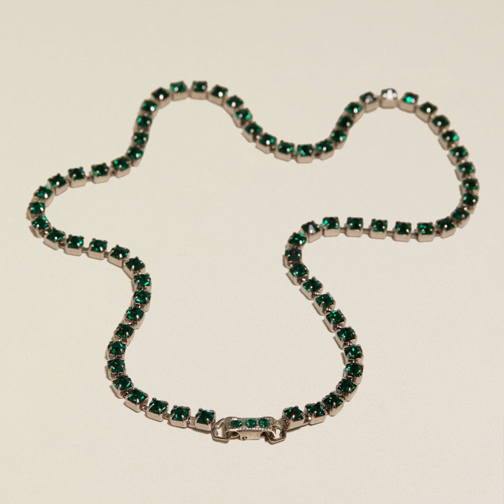 Short Necklace ONE Vintage Green Crystal Short Necklace Orelia Jewellery