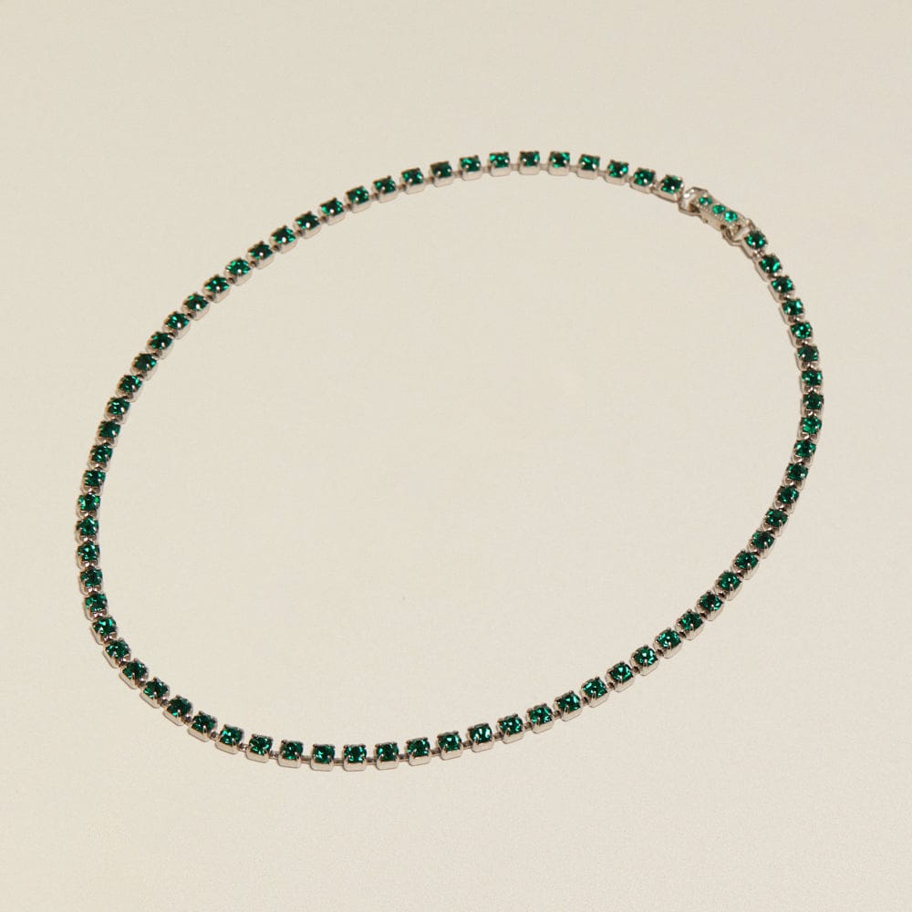 Short Necklace ONE Vintage Green Crystal Short Necklace Orelia Jewellery