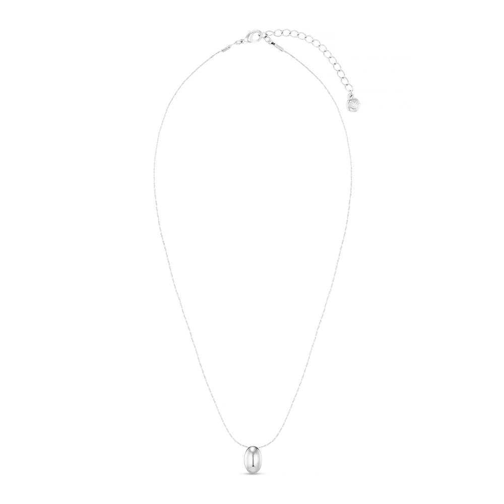 Short Necklace Polished Drop Chain Necklace - Silver Orelia Jewellery