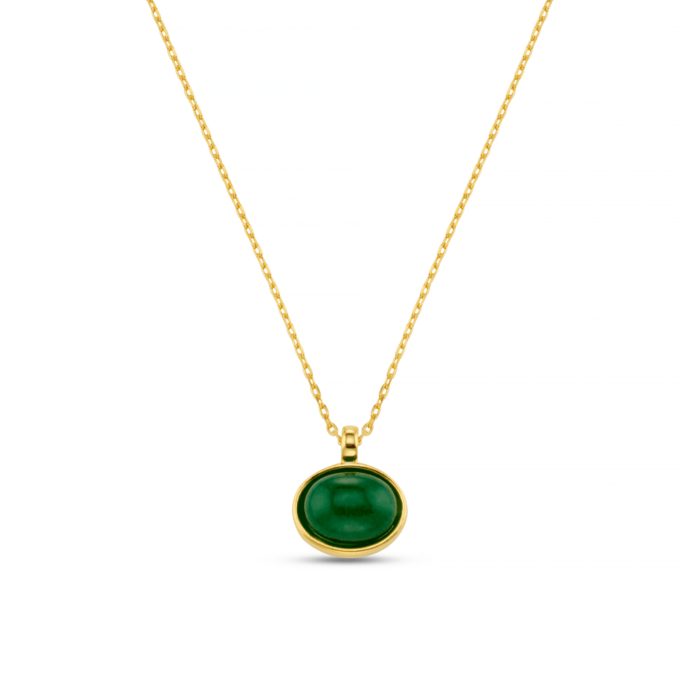 Short Necklace Semi-Precious Green Pendant Necklace Orelia Jewellery