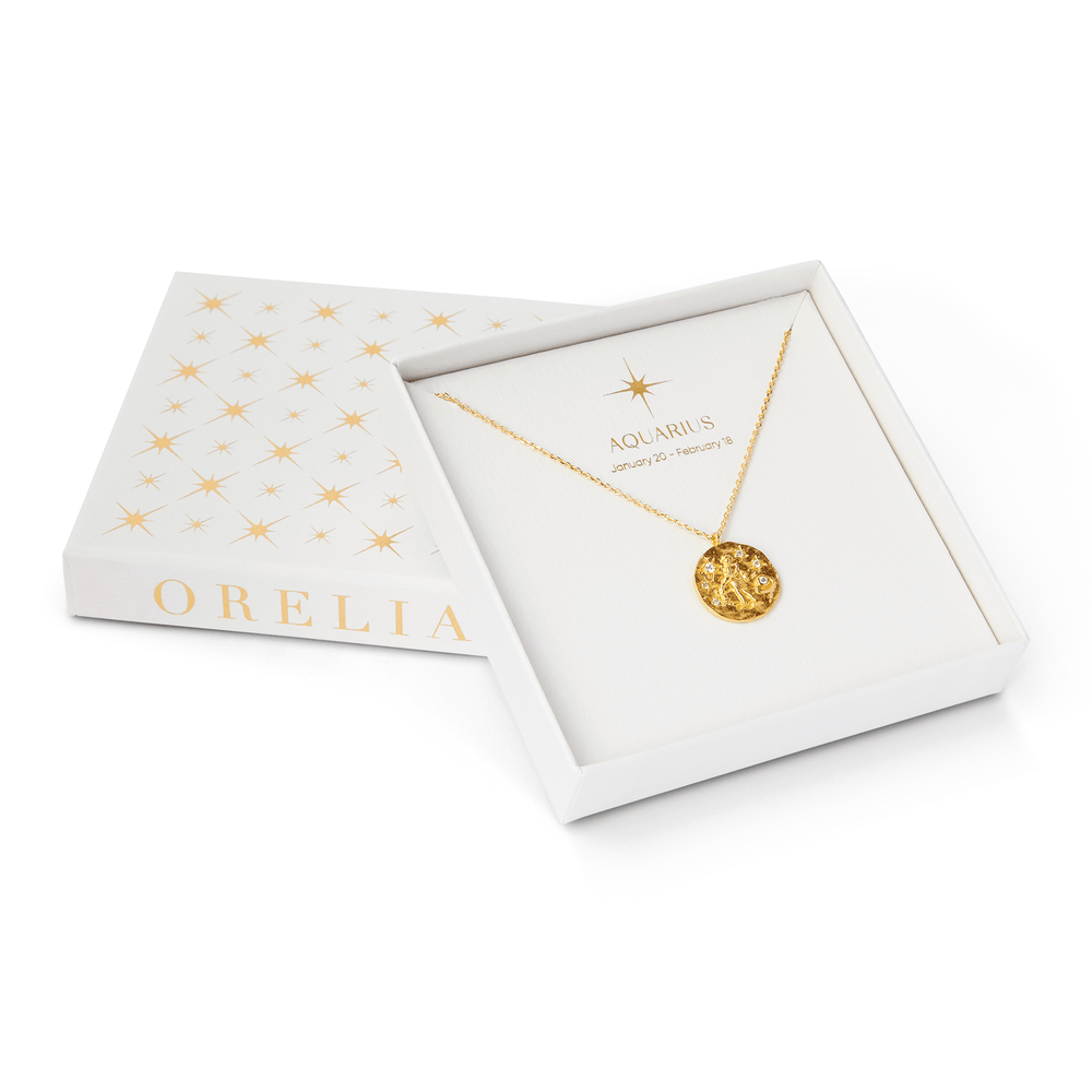 Short Necklaces Aquarius Zodiac Necklace Orelia Jewellery