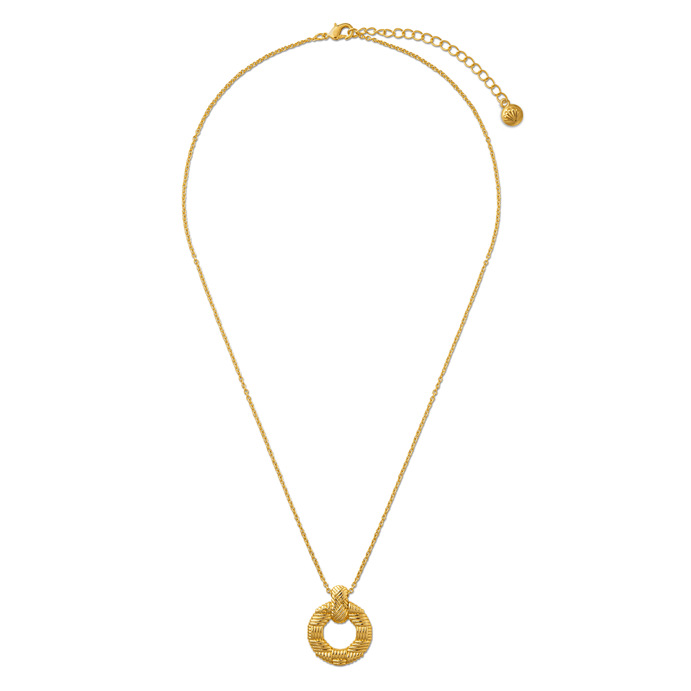 Short Necklaces Braided Texture Interlocking Open Circle Necklace Orelia Jewellery