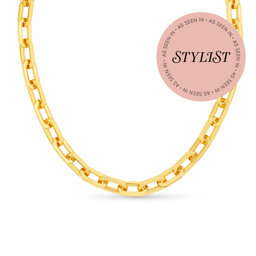 Short Necklaces Chunky Large Link Chain Necklace - Gold Orelia Jewellery
