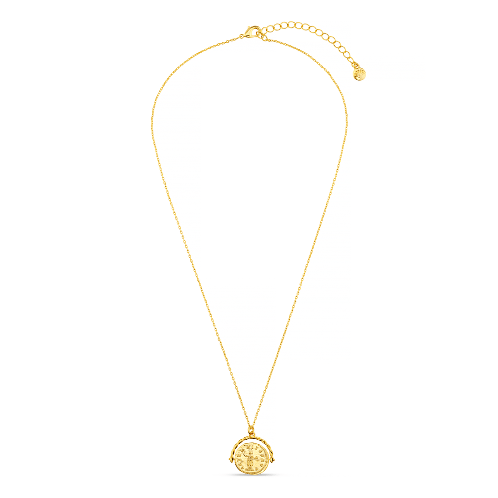 Short Necklaces Coin Spinner Necklace - Gold Orelia Jewellery