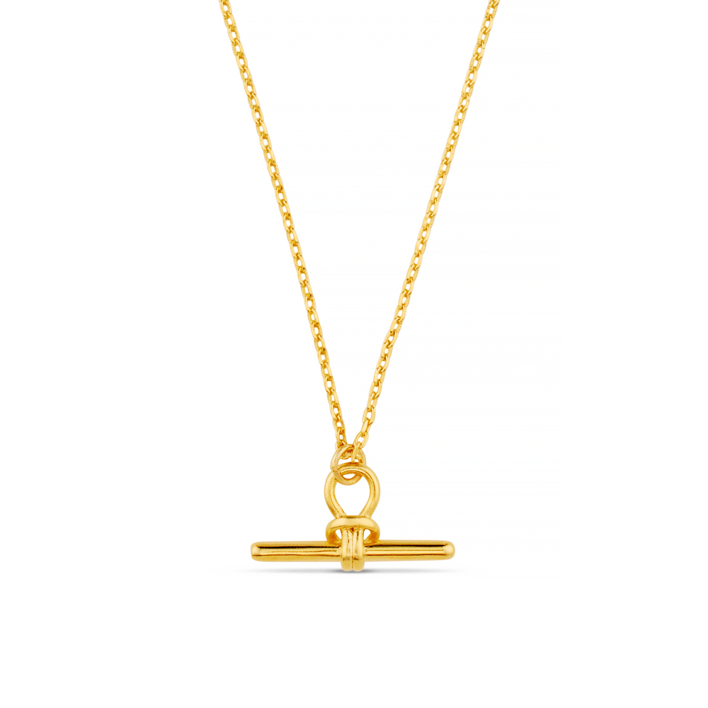Short Necklaces Dainty T-Bar Knot Necklace - Gold Orelia Jewellery