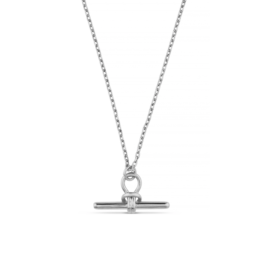 Short Necklaces Dainty T-Bar Knot Necklace - Silver Orelia Jewellery